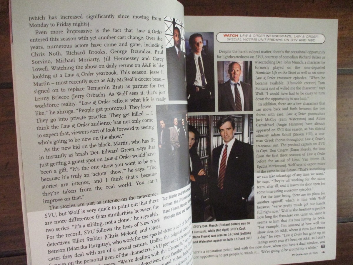 Apr-2000 TV Guide(JERRY ORBACH/LAW AND ORDER/STEVE BURTON/ANGIE