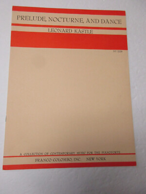 Leonard Kastle Prelude Nocturne and Dance Piano Solo Sheet Music Franco Colombo