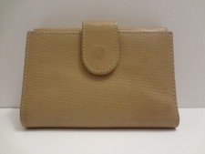 Ettinger London Leather Wallet Billfold Coin Purse Snap Closure Tan Beige CLEAN