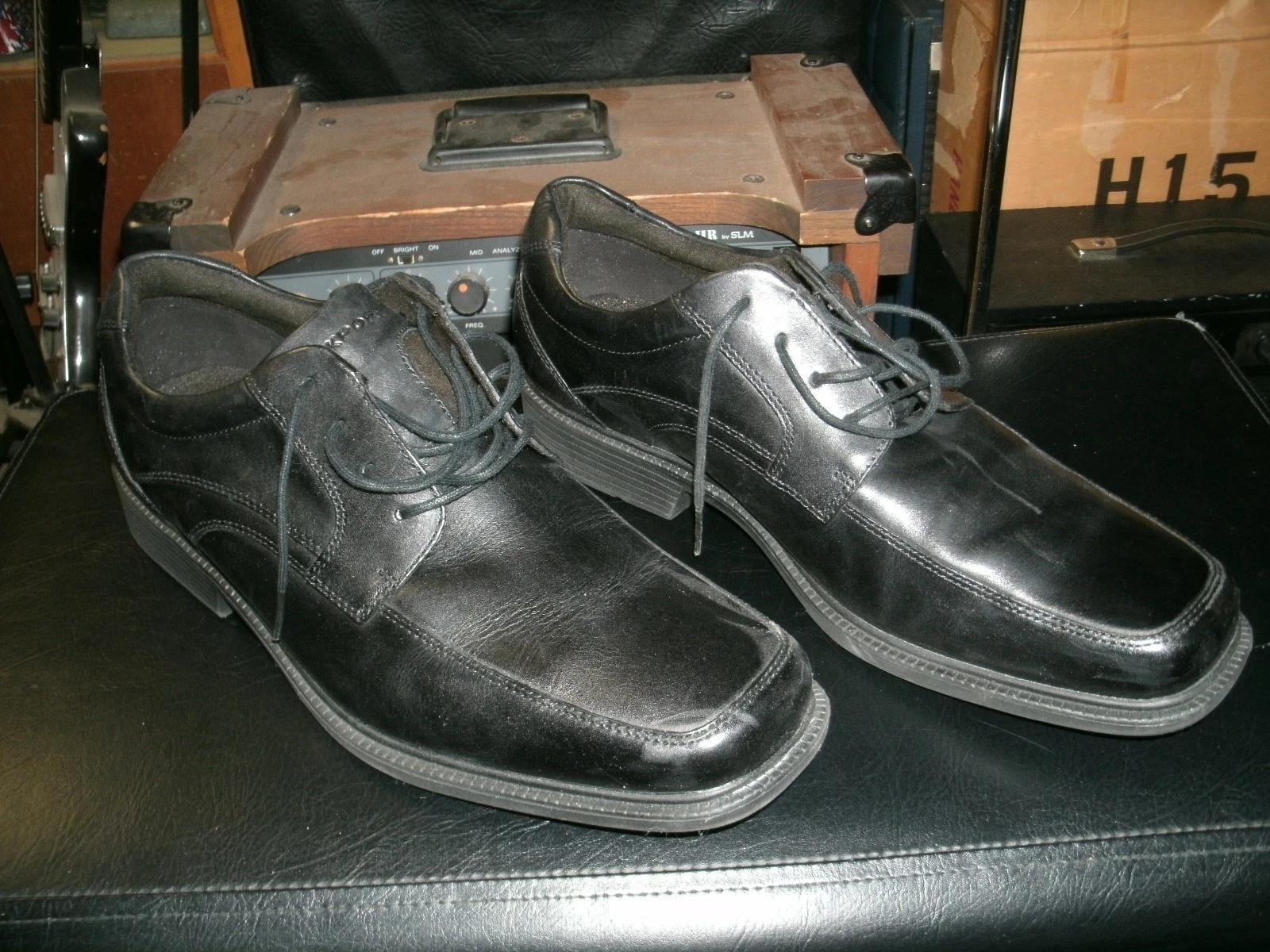 Rockport K71509 black leather upper dress shoes adiprene by Adidas insole