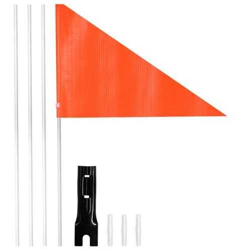 Anely 6Ft Bike Safety Flag with Fiberglass Pole - Bicycle Trailer Safety Flag