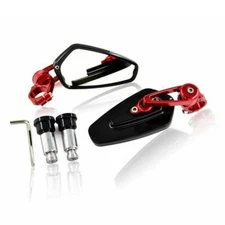 BLACK RED MOTORCYCLE HANDLE BAR END MIRRORS FOR YAMAHA FZR600 YZF 600 R1 R6 R6S