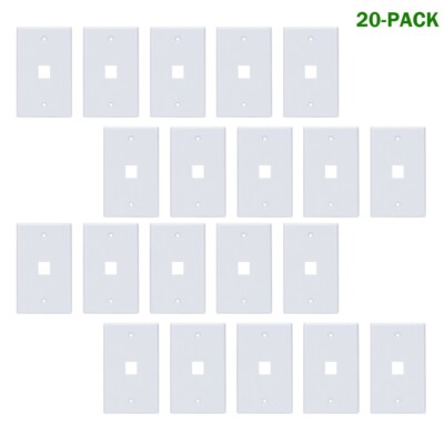 1 Port Keystone Wall Plate 20PC Single Gang Wall Plates for RJ45 Keystone Jack