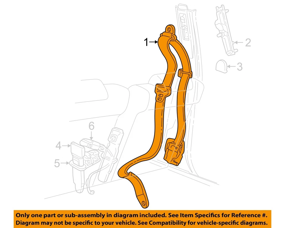 Used Front Left Seat Belt Front fits: 2003 Lincoln & TOWN CAR bench seat 40/20/4 - Image 3 of 4