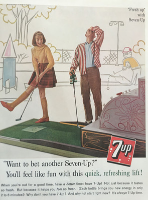 1961 7Up Soda Pop Mini Golf  11x14 Vintage Advertisement Print Car Ad LG45