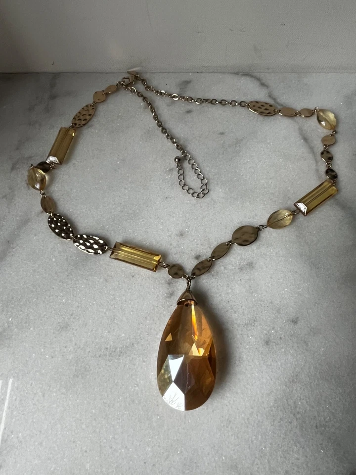 娜塔莎水晶杰作声明项链金色/金属/玻璃... — 第 3/4 张图片