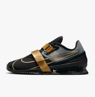 Nike Men's Romaleos 4 Black/Gold Weightlifting Shoes CD3463-001 Size 12