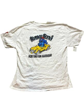 VTG Tuna Taxi Shirt Adult Extra Large White Huntington Harbor Streetwear 90s Men