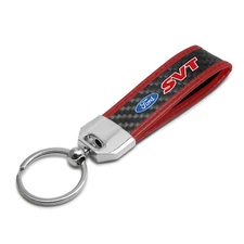 iPick Image Ford SVT Real Carbon Fiber Strap Key Chain with Red stitching