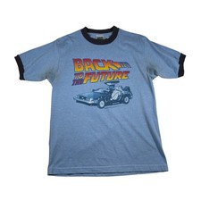 Vtg Y2K Back To The Future T Shirt M Movie Graphic Thunder Creek Ringer Flaws