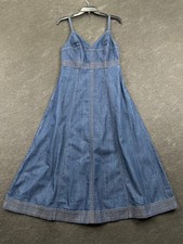 BANANA REPUBLIC Denim Contrast Stitch Midi Dress Women's Size 4 Blue