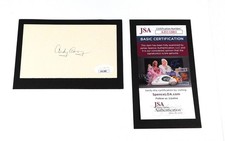 Andy Carey Signed 3 x 5 Index Card Baseball JSA Auto DA057184