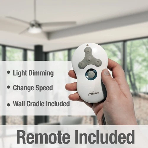 60" Hunter Sentinel Brushed Nickel LED Ceiling Fan with Remote - Picture 3 of 10