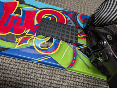3D Printed Snowboard Stomp Pad   Black Rectangular Traction Pad with Pyramid Stu