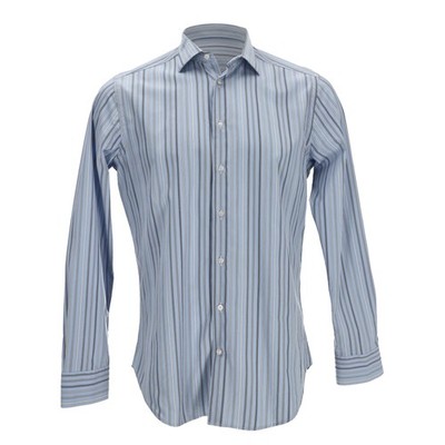 Etro Striped Button Up Shirt In Light Blue Cotton Male