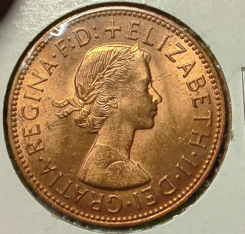 1967 Great Britain Penny AU or Better Beautiful Bright Coin.