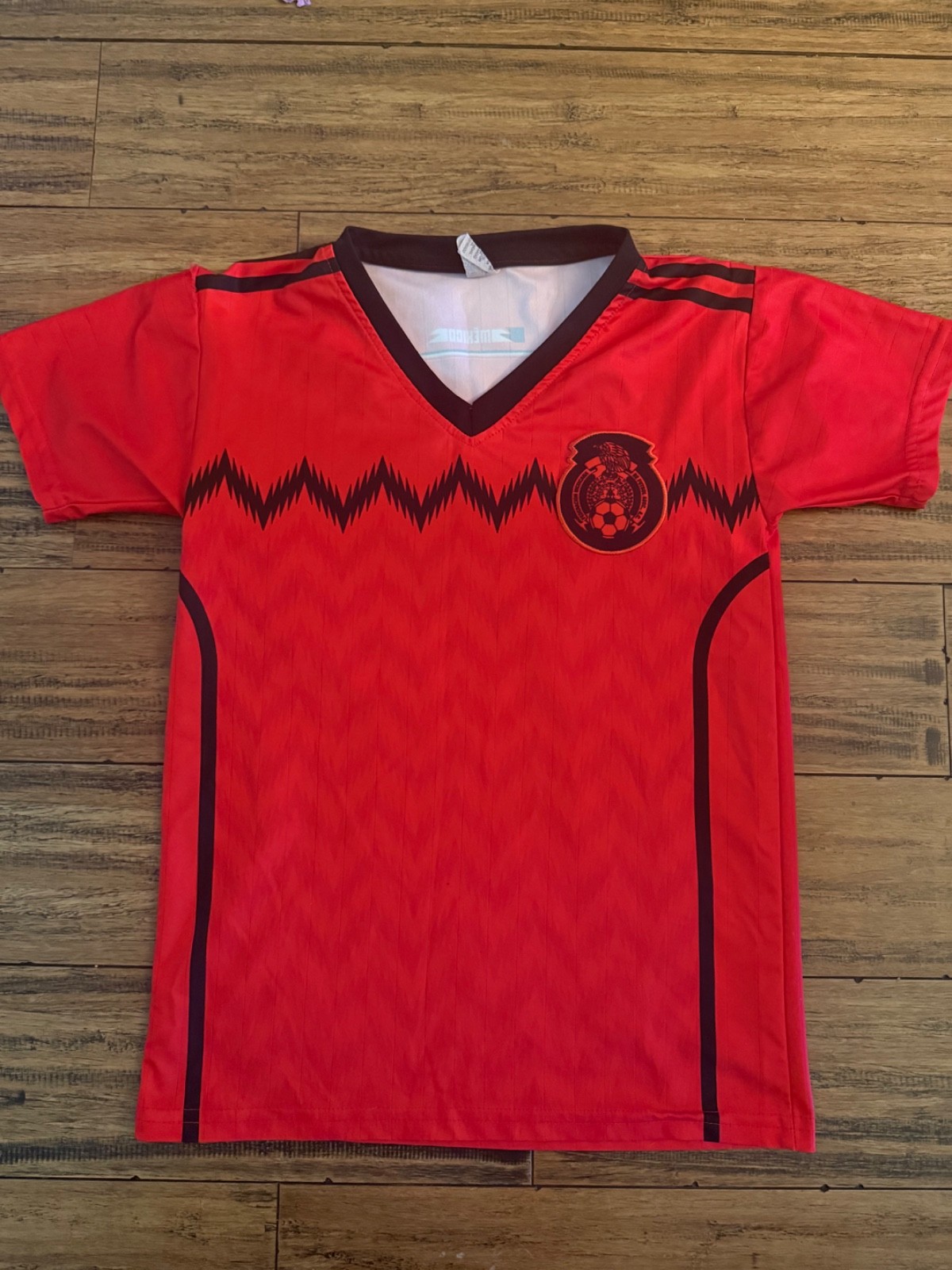 Red Vintage Mexico Futbol Soccer Jersey Boys 12