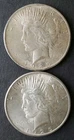 Two 1925 $1 Peace Silver Dollars