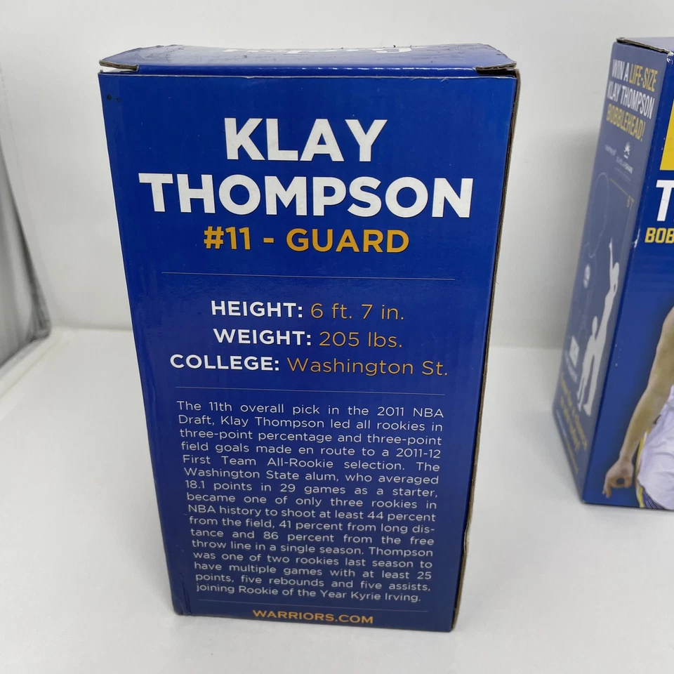 Klay Thompson Bobblehead Lote 3 Golden State Warriors NBA Bulldog Diadema RARA Foto 4 de 4