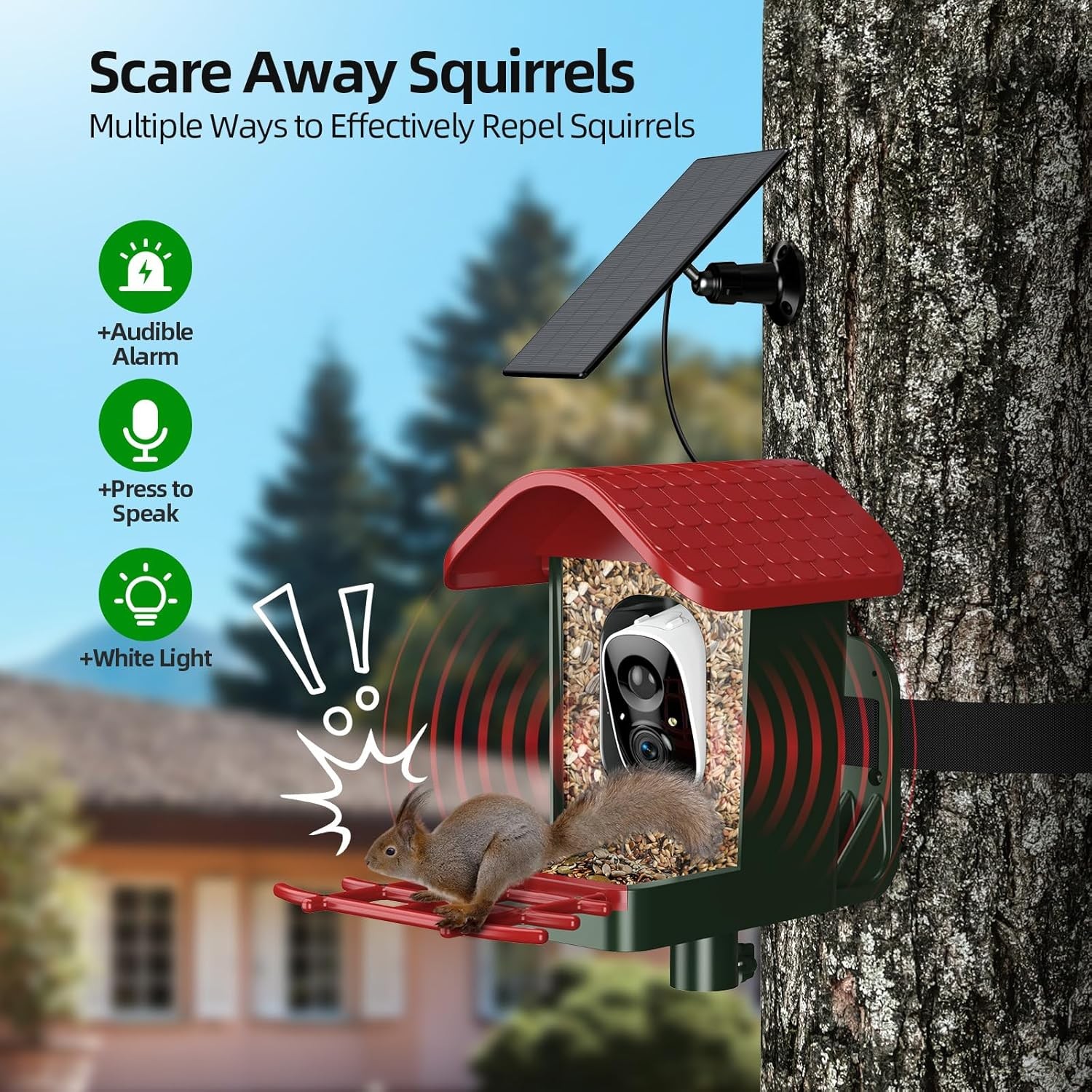 3K HD Smart Bird Feeder with Camera, 2.4GHz WiFi Solar Powered Smart Feeder, AI