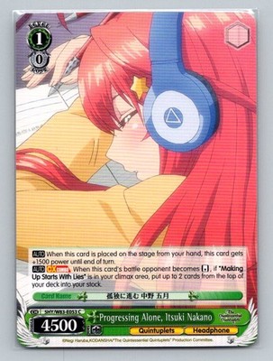 1x Progressing Alone, Itsuki Nakano # 5HY/W83-E053 C Weiss Schwarz Quintuplets
