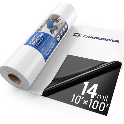Crawl Space Vapor Barrier - 14 mil 10' x 100', Crawlspace Encapsulation kit