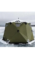 Ice Fishing Tent Insulated,6 Sided Fishing Shelter for 6-10 Person