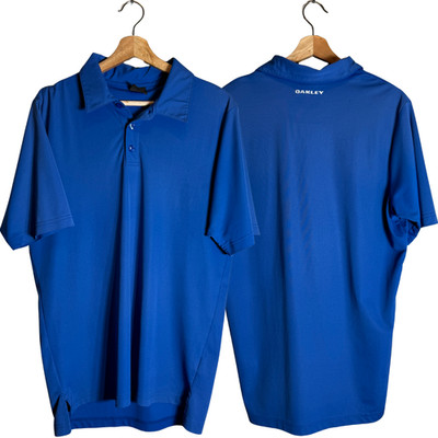 Oakley Short Sleeve Golf Polo Shirt Men's Medium Blue Outdoor Preppy Dad Active