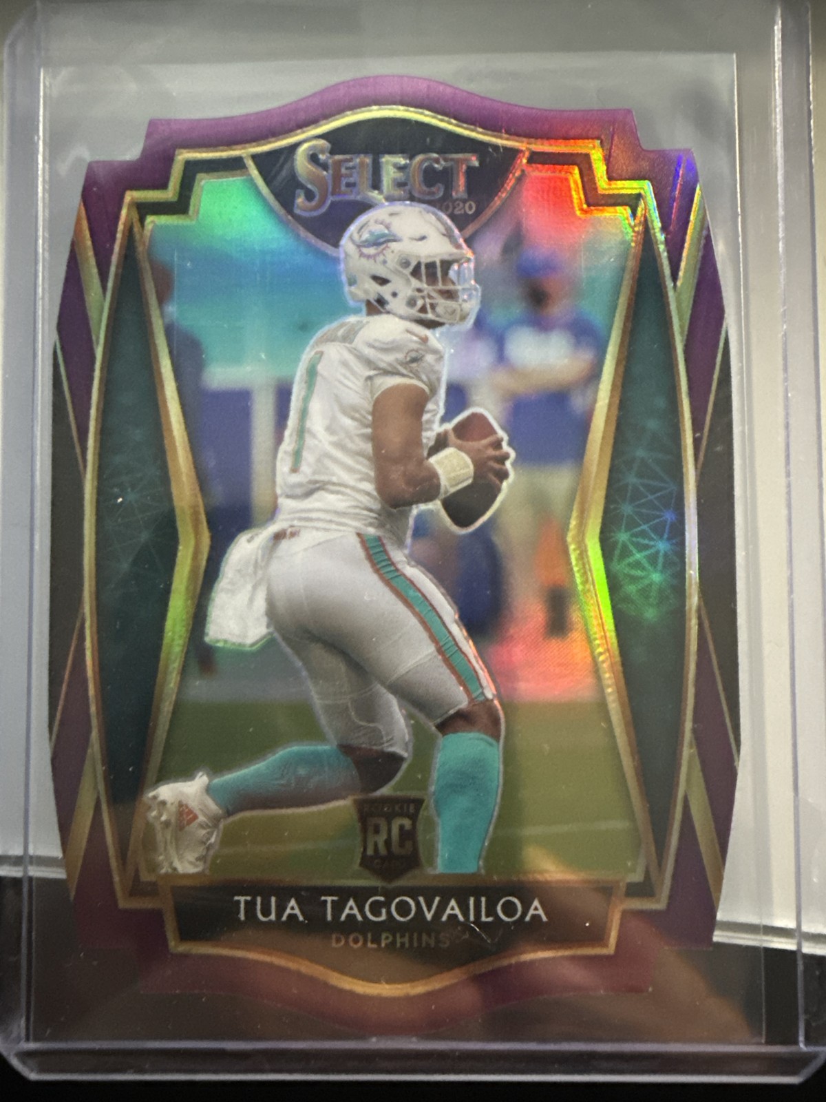 2020 Panini Select #145 Tua Tagovailoa Neon Green Prizm Die Cut