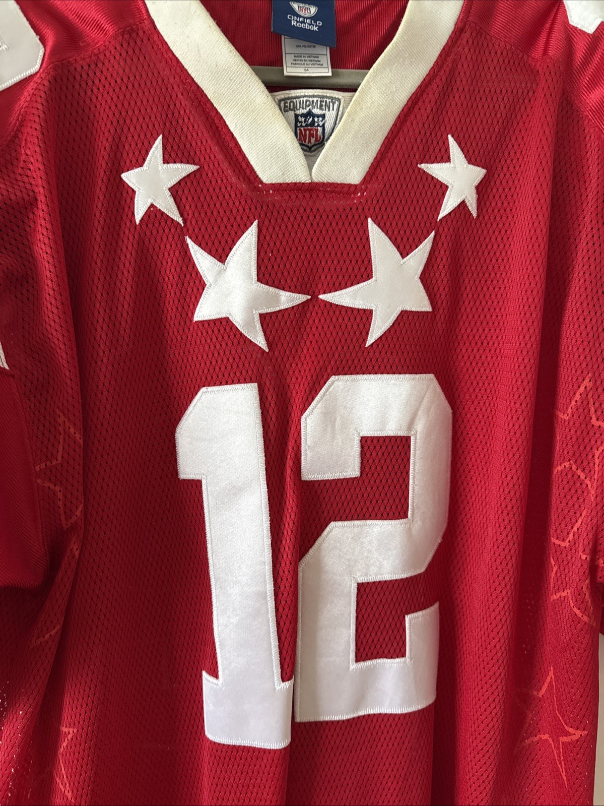 Men’s Reebok Tom Brady #12 2011 Pro Bowl NFL Jersey Patriots Sz 54 - Red RARE thumbnail 2