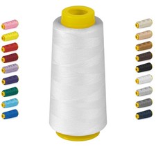 Polyester Sewing Thread 1800 Yards, 40s/2, Overlock, Quilting, Piecing,white
