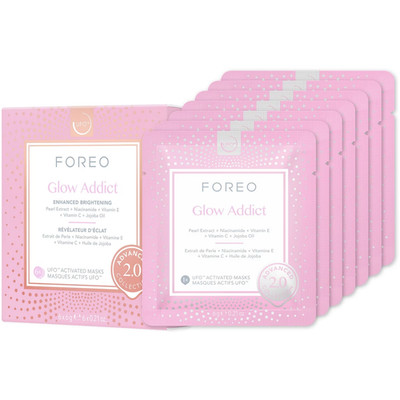 Foreo UFO Mask Glow Addict Activated 2.0 Hydrating Revitalizing 6x6g ea NEW