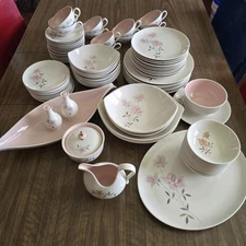 Taylorton Rose Sashay Dinnerware 110 Pc Serving Mid-century China Pink Floral