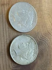 1927-S and 1925 Peace Silver Dollars 90% Silver Lot of 2