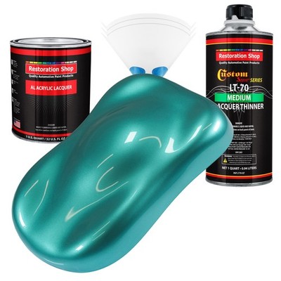 Gulfstream Aqua Metallic Acrylic Lacquer Quart Auto Paint Kit, Medium Thinner