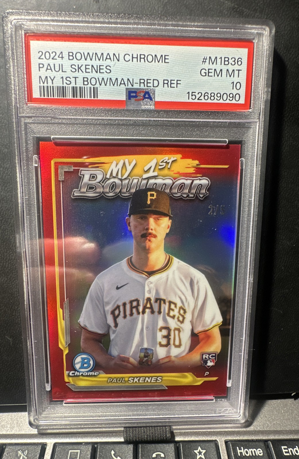 2024 Bowman Chrome My 1st Bowman Paul Skenes M1B-36 Red Refractor /5 (RC) PSA 10