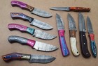 Lot of 10 pc's Damascus blade 8 inch Handmade skinner  knives Wood Handle# F-111 — photo 8