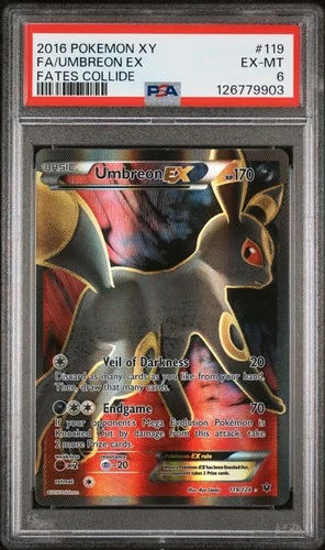 2016 POKEMON XY FATES COLLIDE #119 FULL ART/UMBREON EX PSA 6