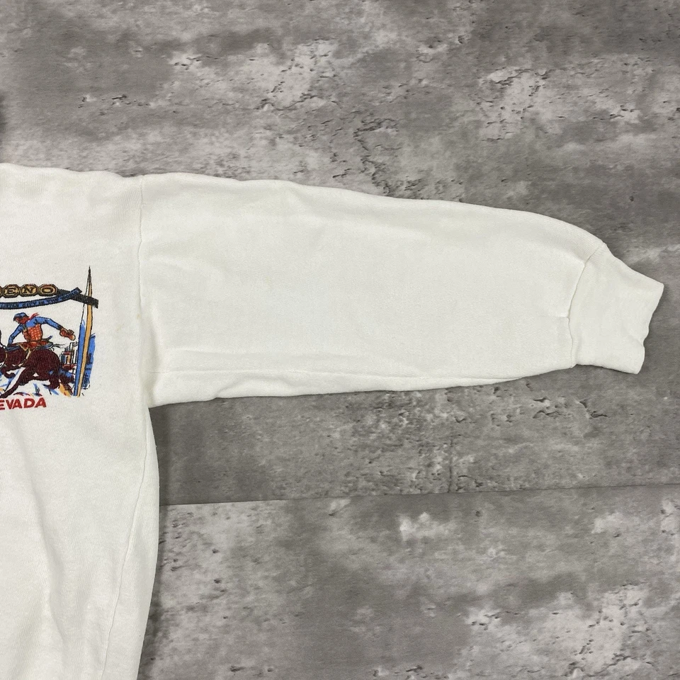 vintage 70s RENO NEVADA QUARTER ZIP SWEATSHIRT KIDS souvenir travel GOLD WEAVE - Image 3 of 4