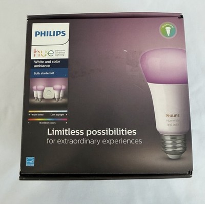 Philips Hue White & Color Ambiance LED Smart 4 Bulb Starter Kit - A19