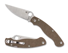 Spyderco Knives Military 2 C36MPCW2 Brown Micarta CPM CruWear Steel Pocket Knife