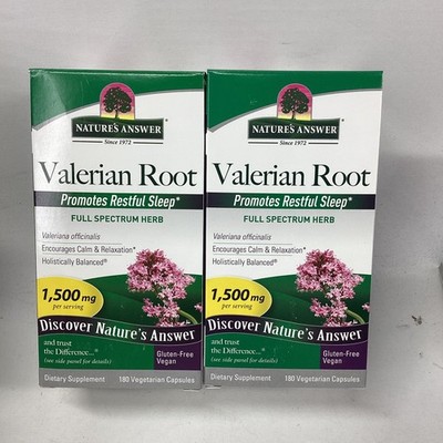 2x Valerian Root 1500mg  180 Vegetarian Capsules 60 Servings/Bottle Exp 02/2029