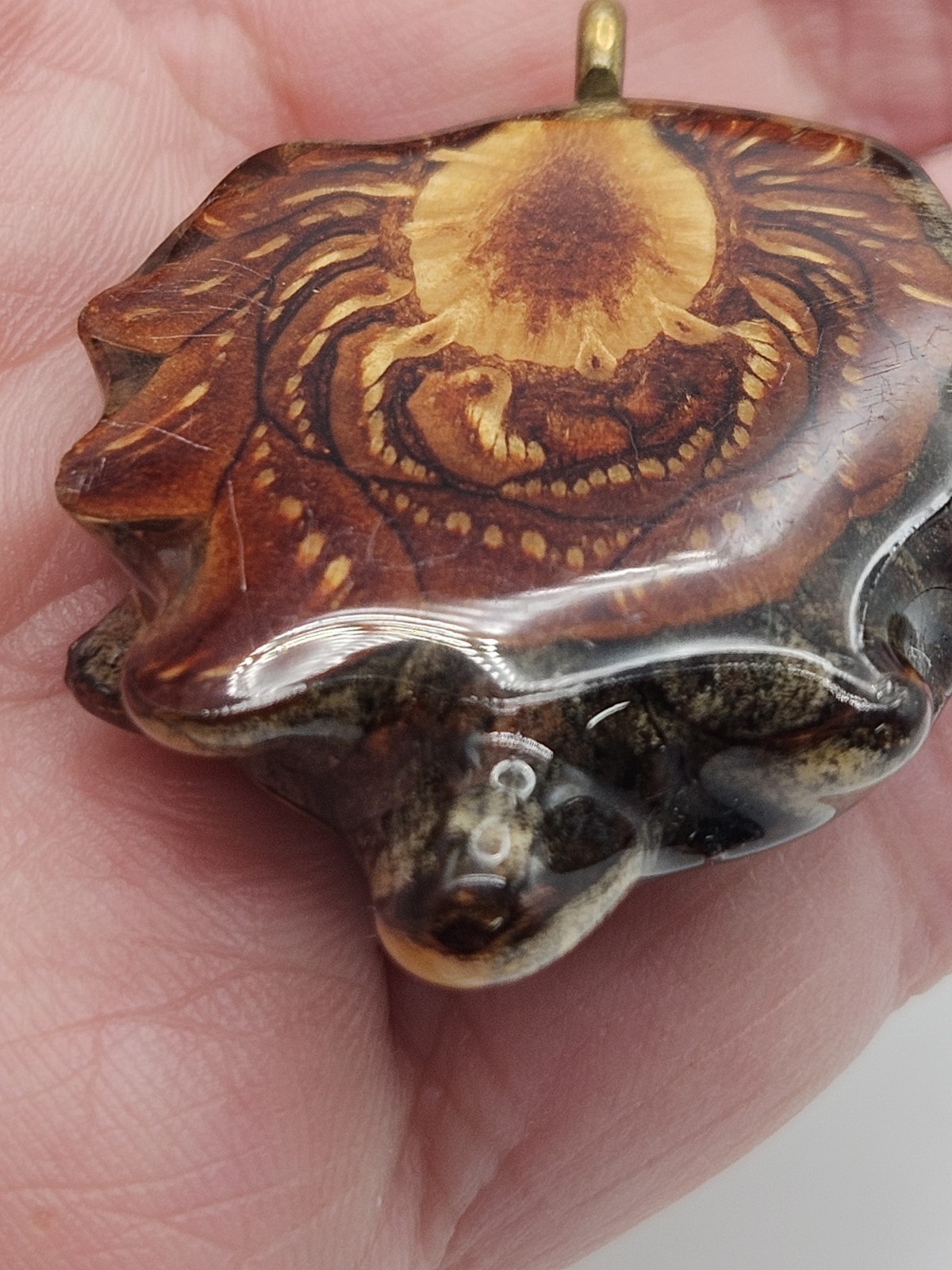 Handcrafted Third Eye Pinecone Turquoise Pendant - image 11