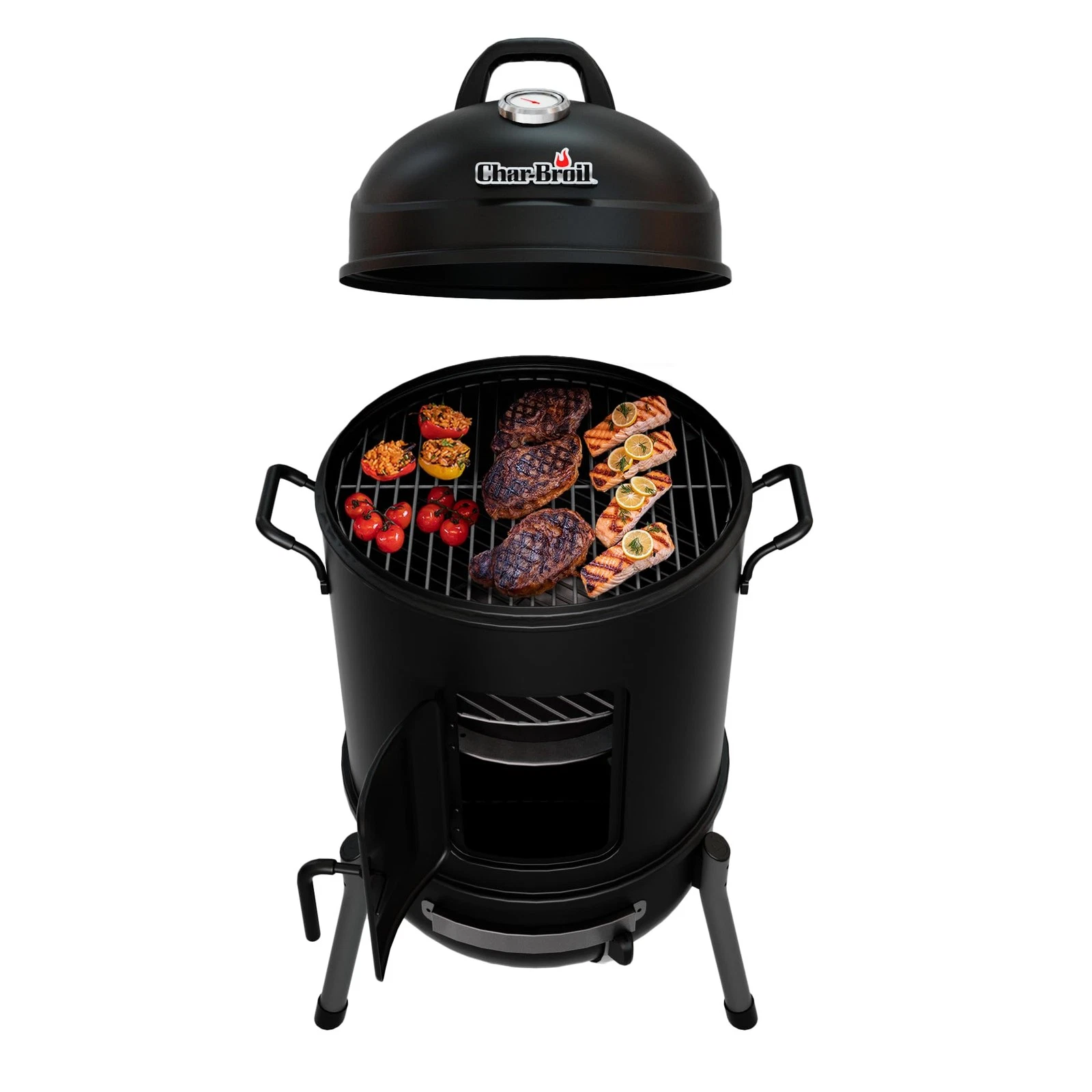 Char-Broil Bullet Charcoal Smoker 16" - 18202075,Black 16'', Black