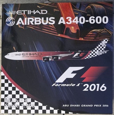 RARE 1:200 SQ Wings Etihad A340-600 Abu Dhabi F1 Grand Prix 2016 1:200 Model NEW