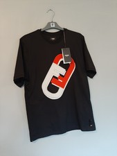 FENDI MENS BLACK COTTON SHORT SLEEVE T SHIRT O’LOCKMOTIF EMBROIDERED FF LOGO M