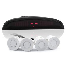 4 Parking Car Sensor Kit LED Display View Reverse Backup Radar White