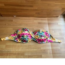Victoria's Secret Tropical Floral Twist Front Bandeau Bikini Top 34dd