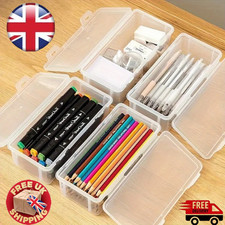 Stackable Clear Plastic Storage Box Hinged Lid Container Organiser Home Office
