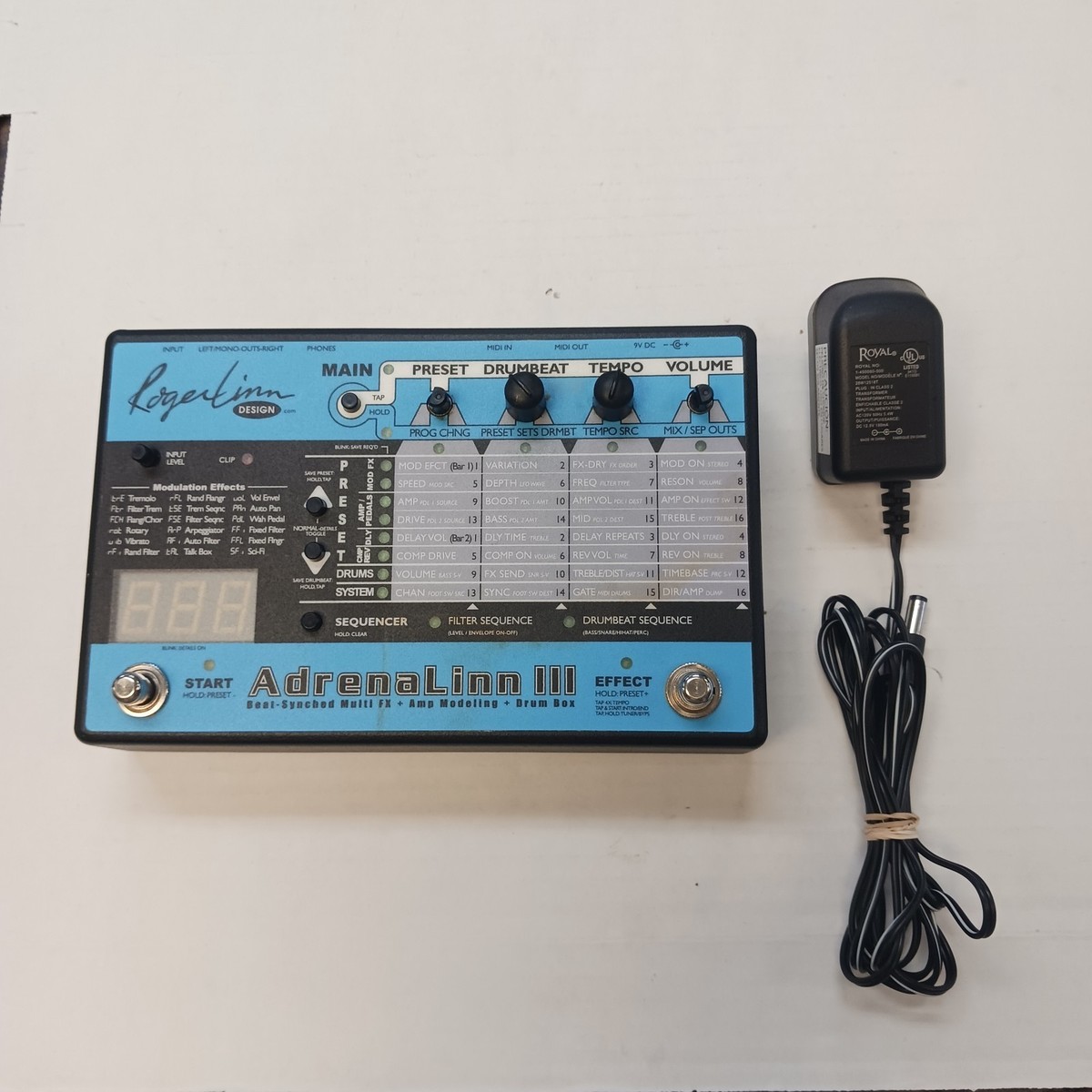 Roger Linn AdrenaLinn III Guitar Pedal Multi FX Drum Box